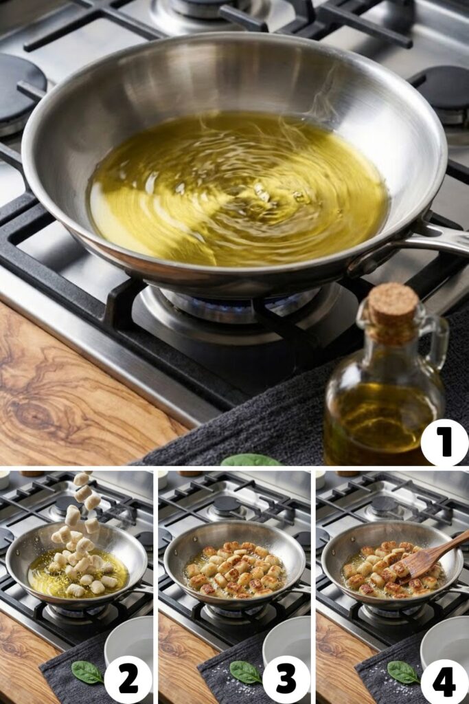 Trader Joe's Cauliflower Gnocchi with Spinach