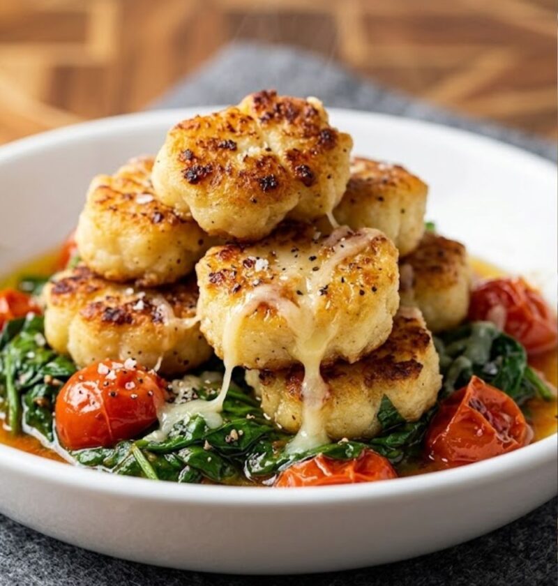 Trader Joe's Cauliflower Gnocchi with Spinach